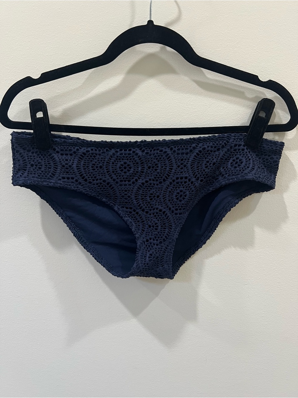 aerie Navy Crochet Hipster Bikini Bottoms